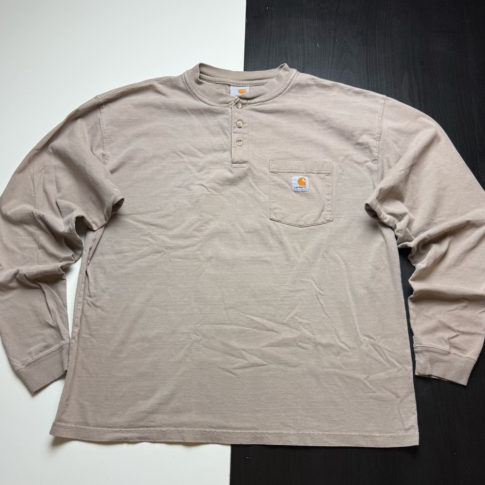 Carhartt Men's Tan Long Sleeve Shirt vintage Size Medium! Cut tag